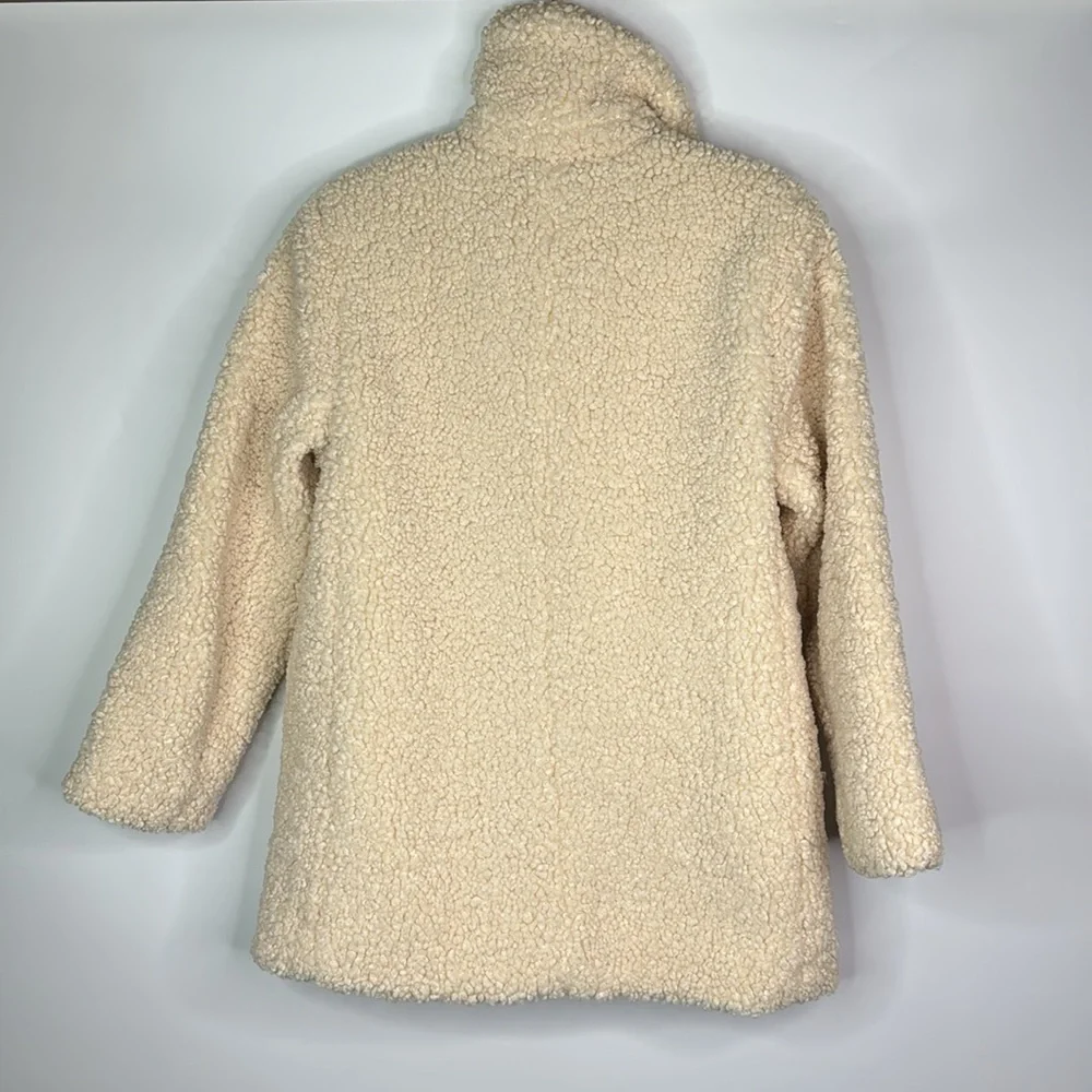 Crewcuts Cream Teddy Sherpa Button Up Jacket Size Large